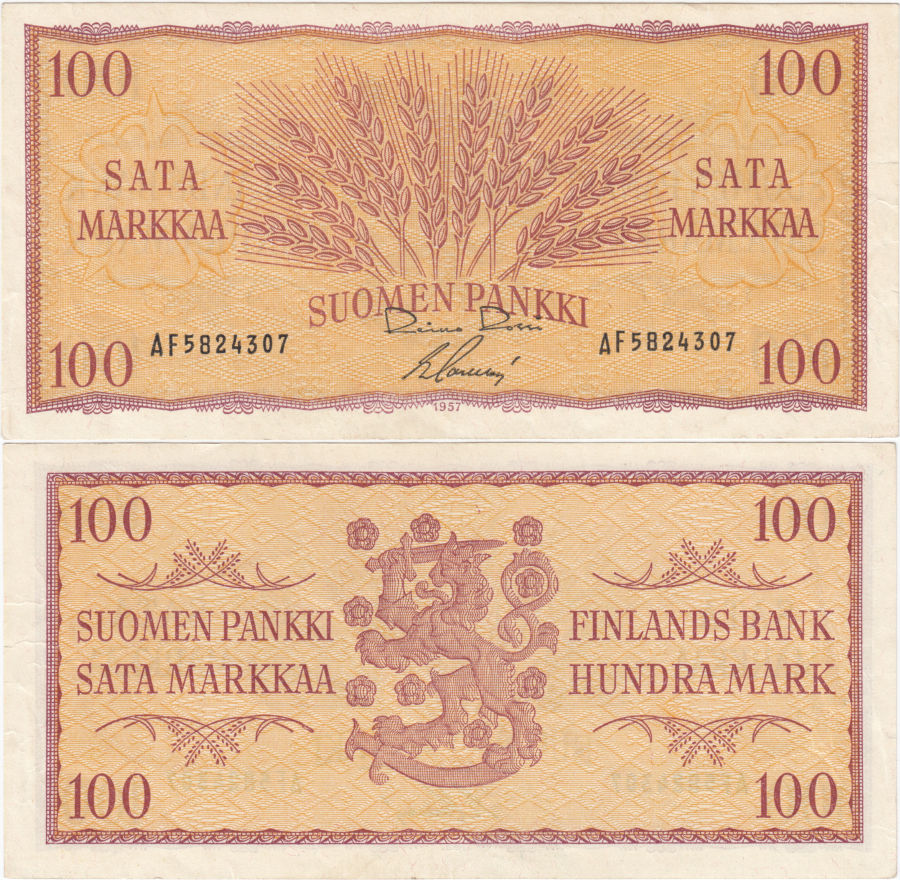100 Markkaa 1957 AF5824307